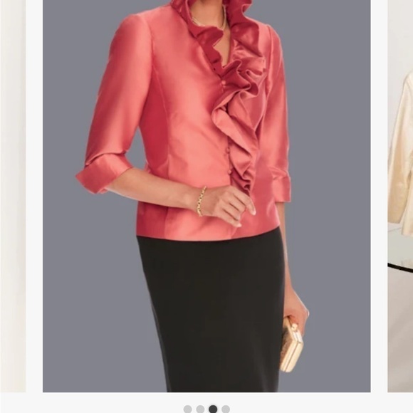 Nina Mclemore Silk Dupioni Ruffle Suzanne - Size 12 - NWT - Picture 2 of 11